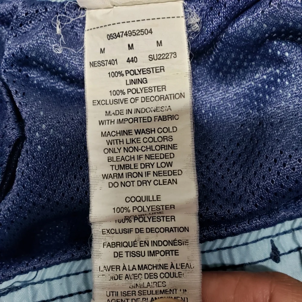 Vintage Nike Board Shorts Swim Mens Size Medium Blue Lined Drawstring